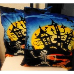 2 Double sided Halloween Decorations Pillows New